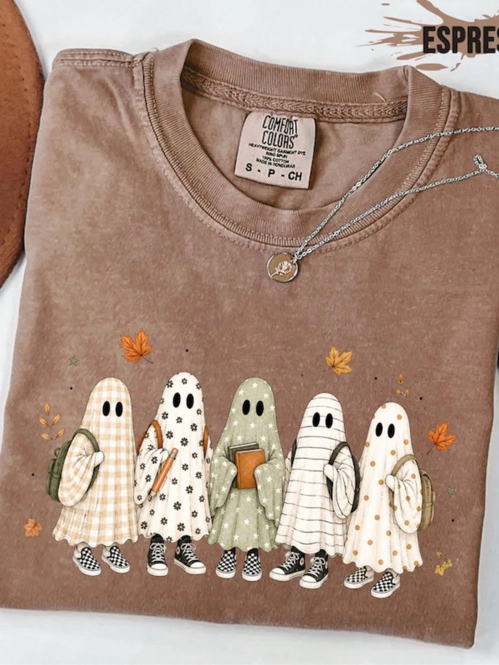Comfort Colors Ghost Graphic Espresso Short Sleeve Tee